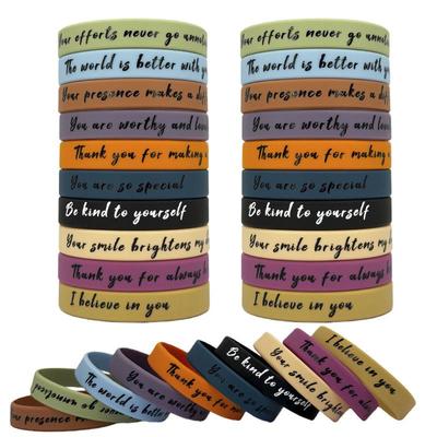 Motivational Silicone Wristband with Inspirational Quotes - Macaron Color Back-to-School Gift