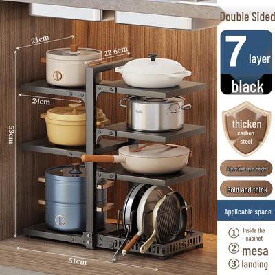 Multi-layer Under-Sink Kitchen Pot Storage Rack