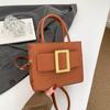 Retro small square bag women's  new fashion portable messenger bag winter solid color texture shoulder bag