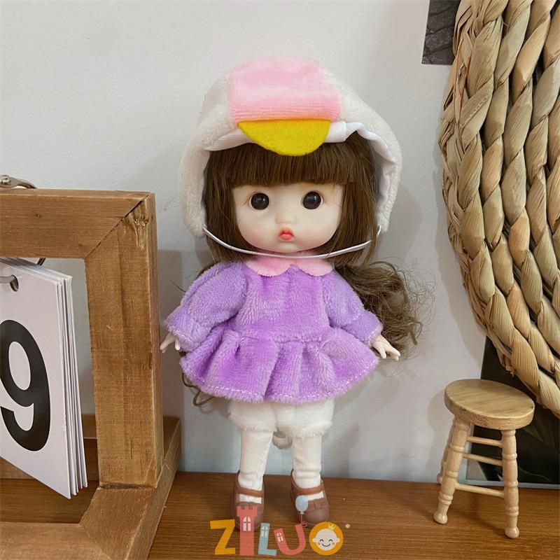 1/12 Bjd Doll Ob11 12Cm Mini Dolls Princess Dress Up Cute Doll 20 Movable Joints Dolls For Girls Kids Munecas Toys Gifts Bjd Toy