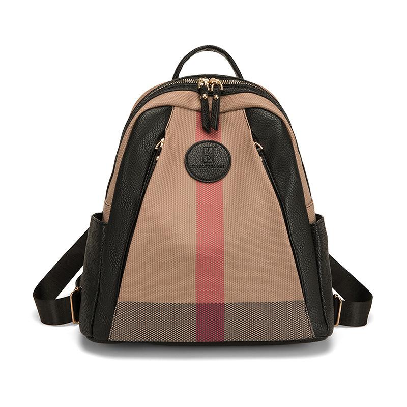 Today's popular bags women's new plaid print backpack versatile casual women's backpack