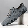 Summer Breathable Men's Casual Sports Shoes Large Size Sewn Leather Mesh Shoes Trendy Men's Shoes