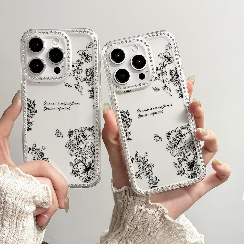 Bracelet Chain Phone Case For iPhone 17 16 15 13 14 for 17Air 17 12 14 16 Pro 17 14 16 Pro Max Sparking Diamond Cute Pattern Hard Cover With Lanyard