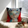 Hikari Shimodacute Boy HHikari Shimoda IllustrationS Cushion Cover Cozy Velvet Throw PillowSoft Warm Cushion For Sofa  Bed