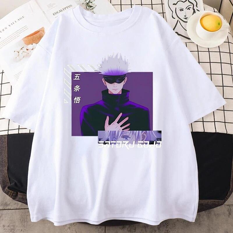 Nové tričko Satoru Gojo s potiskem Dámské Unisex Dospívající Móda Anime Harajuku Neformální Trička s krátkým rukávem Trička