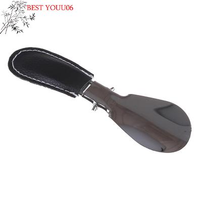Tire-chaussure chaud en acier inoxydable durable, pliable, avec poignée en cuir PU, facile à transporter, pour hommes et femmes