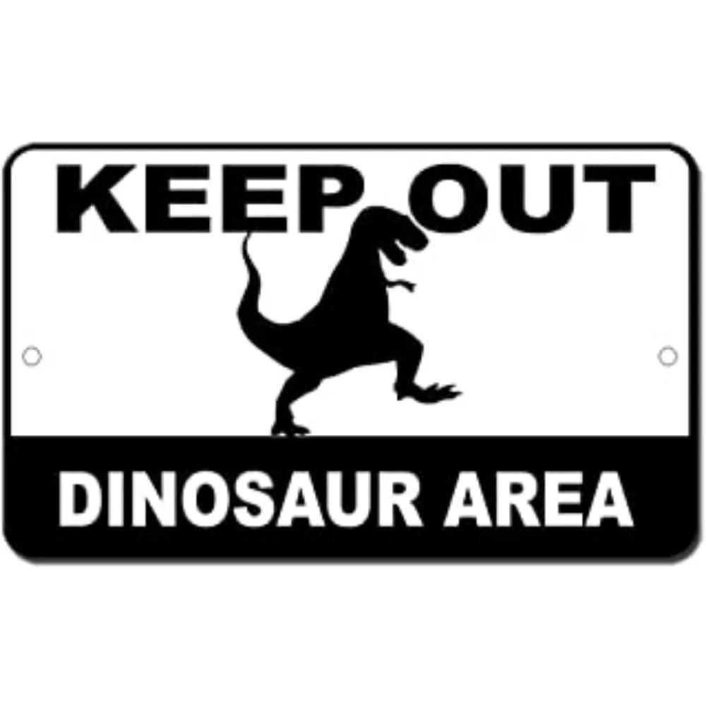 Placca Metallica HD Zona Pericolo Dinosauri Vietato l'Accesso Poster Metallico Retrò Classico Velociraptor Decorazione Artistica da Parete per Stanza dei Bambini Garage Ho