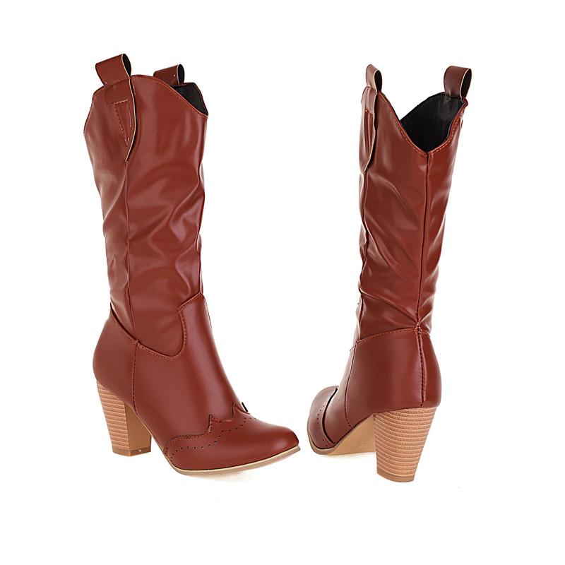 

Женские короткие ботильоны на высоком каблуке, новые осенне-зимние, резные, в британском стиле, на толстом каблуке, больших размеров, повседневные короткие ботильоны 37 коричневый