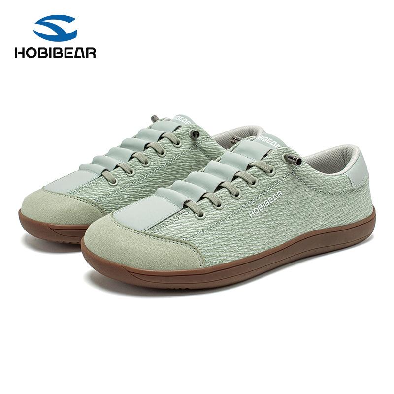 HOBIBEAR Leather Barefoot Shoes Lightweight Wide Toe Box Zero Drop Slip-on Shoes for Women and men