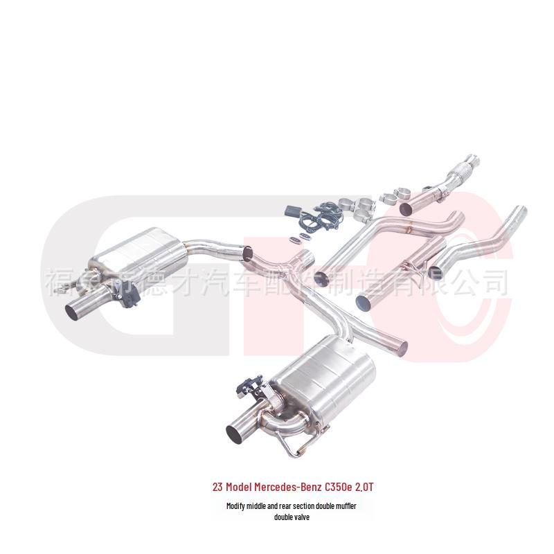 Compatible Dual Valve Mid-and-Rear Dual Muffler for 2023 Mercedes-Benz C350E 2.0T