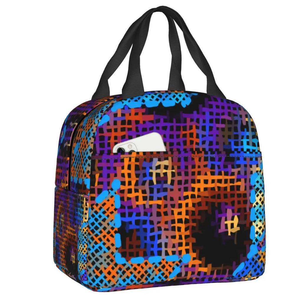 Hounds Tooth Style Houndstooth Insulated Lunch Bags for Work School Dogstooth Waterproof Thermal Cooler Lunch Box Women Kids