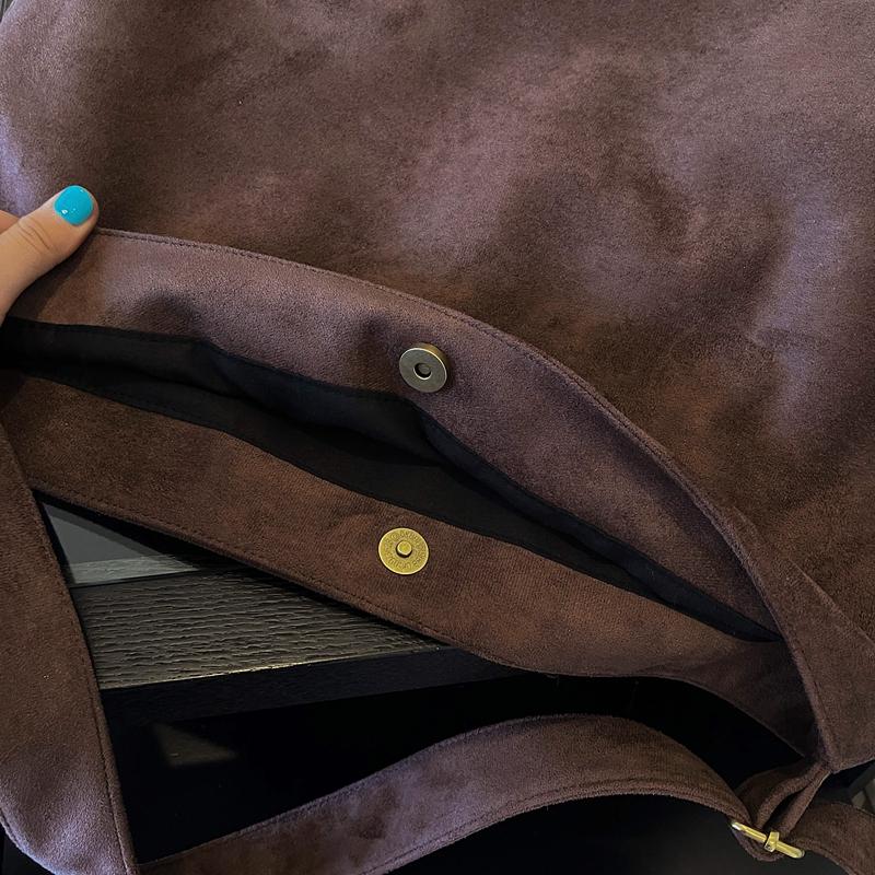 Minimalist Tote Bag for Women Fashion Shoulder Bag with Soft Suede Texture Large Capacity