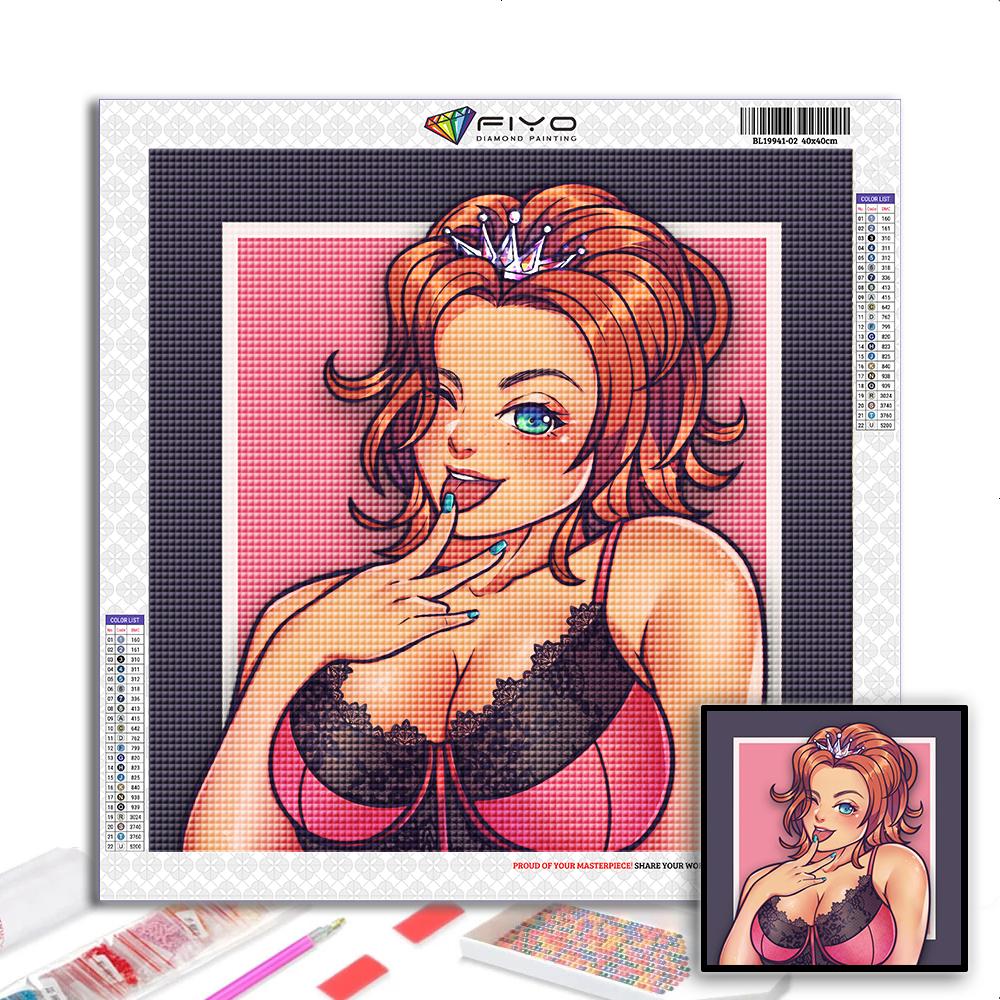 5D diamantmaleri Full diamant tegneserie jentebilde diamantmaleri Håndlaget diy-diamantmosaikkmaling Hjemdekorasjon