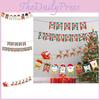 Adorable Cartoon Santa Reindeer Paper Banner For Festive Christmas Decorations