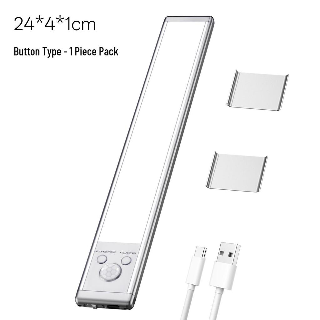 Ultra-thin LED Sensor Light: Human Motion-Activated, Self-Adhesive, Rechargeable Night Light for Cabinets and Displays