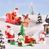 1 Stück Harz Schneemann, Weihnachtsmann, Weihnachtsstrümpfe, Geschenke, Glocken, Kränze, 3D festliche Figuren, Miniatur-Ornamente für Heim- und Küchendekoration