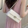 Temperament White One Shoulder Bag Spring Summer New Women's PU Underarm Bags Simple Versatile Party Handbags Trend