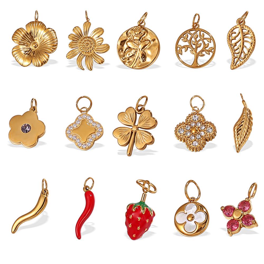18K Gold-Plated Stainless Steel Beach-Style Pendant Necklace