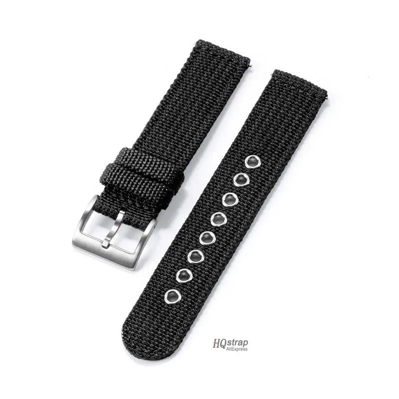 Colorful Nylon Watch Strap Stainless Steel Buckle Universal Replace Bracelet Quick Release Band for Men Women 18mm 20mm 22mm