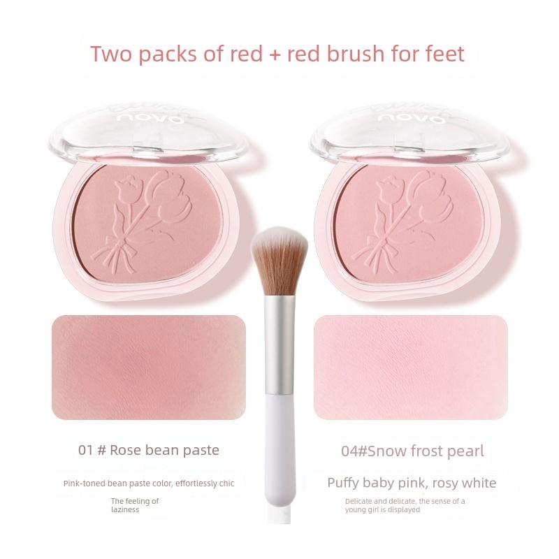 Novo Single-Color Blush 2025 New Popular Low-Saturation Color Palette Korean Style Sun-Kissed Glow for Women Brightening and Contouring Palette