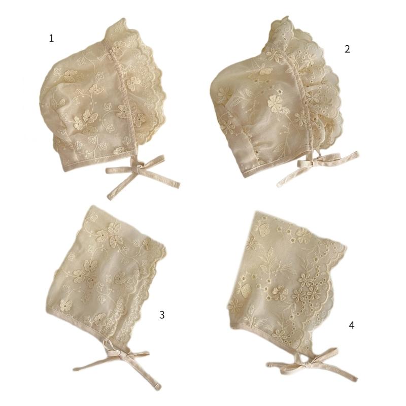 Bequeme Babymütze Sommerhaube Stickerei-Design Fötale Mützen mit Kinnband für Säuglingsmädchen 2-18 Monate