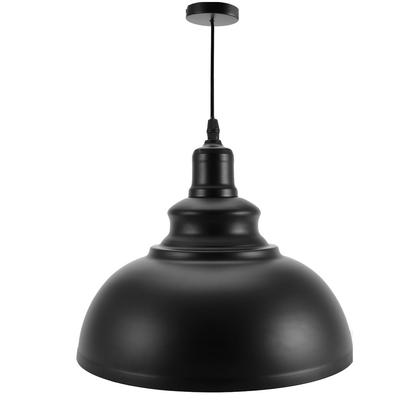 E27 Metalowe Żyrandole Wiszące Światło Sufitowe Lampa Wisząca Klosz Oprawa Czarny