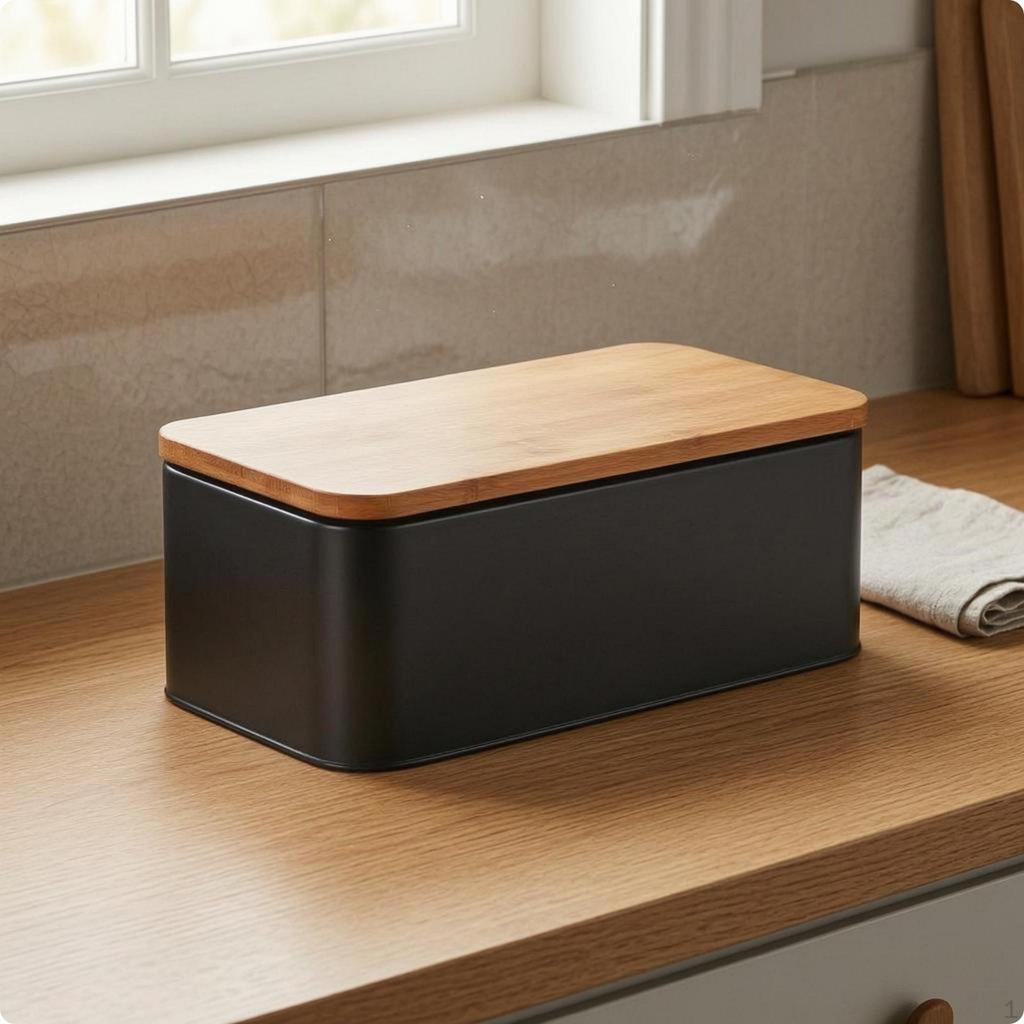 Wood Lid Bread Box Rounded Corners Storage Galvanized Iron 305x185x125cm White