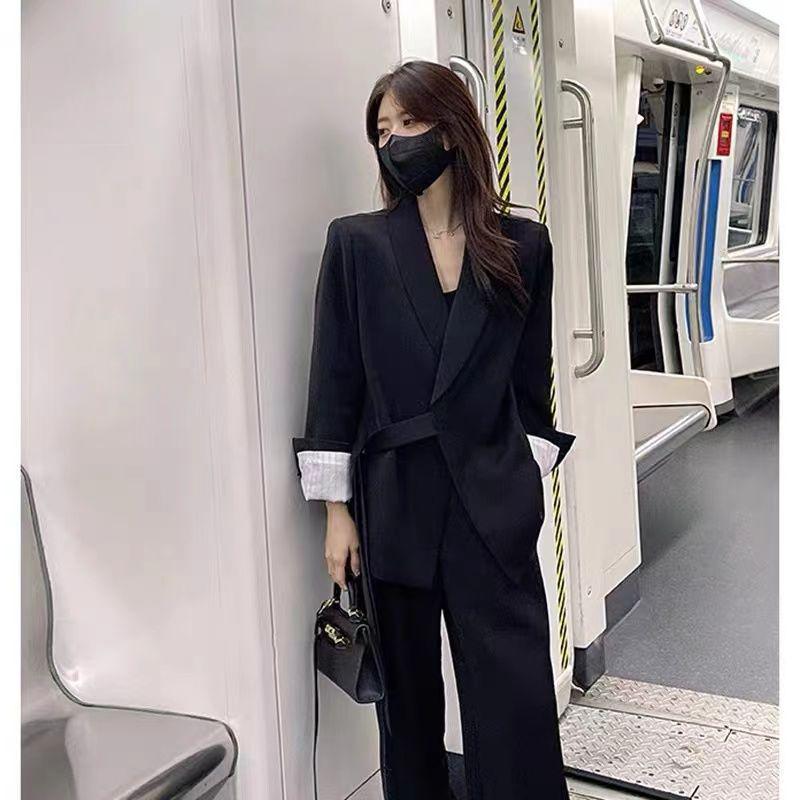 

Germany s Bestseller: Women s Plus Size Spring/Autumn Two-Piece Set - Loose-Fit, Age-Defying Wide-Leg Pants M (suggested 80-100 jin)