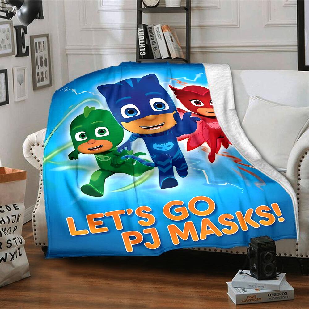 1pc PJ Marks1 Blanket, Gift, for Men and Women, Soft Blanket, Good for Sofa Bed Couch Travel, Lightweight Flannel Blanket