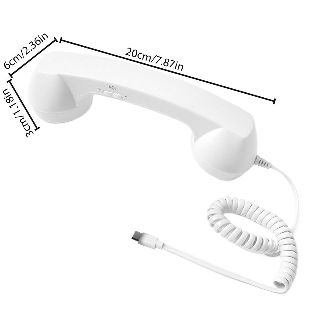 Type-C Retro Phone Adapter Landline Converter with Microphone Handset Classic Home Office Travel Desk Telephone Accessory Gift
