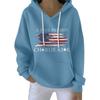 Ladies' Loose And Comfortable Drawstring V-neck Long Sleeved Printed Sweatshirt