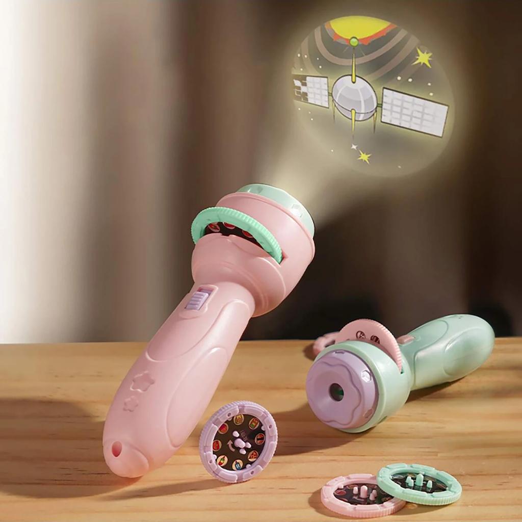 Kinder-Projektions-Taschenlampe leuchtendes kleines Spielzeug Früherziehung Bilderkennung Schieber Handprojektor
