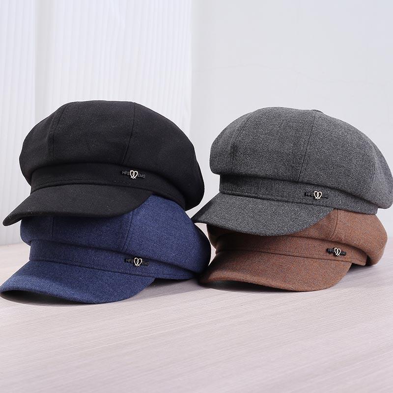 The new octagonal hat, the lady's big head circumference shows the small face, the literary painter's newsboy hat, the beret cloud hat, the autumn and