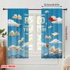 2pcs 2D Flat Printing Window Curtains The More You Read Fabric Without Electricity Family Party for Indoor Celebrations Room