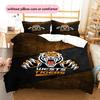 Castleford Tigers Muster Bettwäsche Bettdecken-Set Heimdekoration Geschenk (1 Bettbezug + 2 Kissenbezüge (ohne Füllung))
