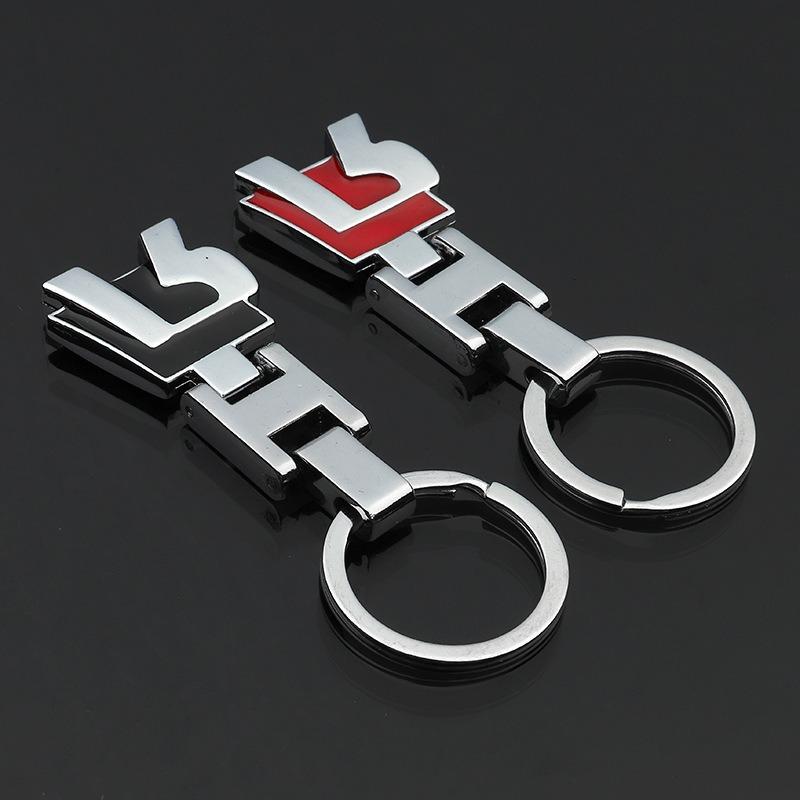 Creativity 3D R Style Metal Car Key Ring Sports Key Chain For VW Golf Tiguan CC Polo Passat Touareg Auto Key Decor Accessories Mn6