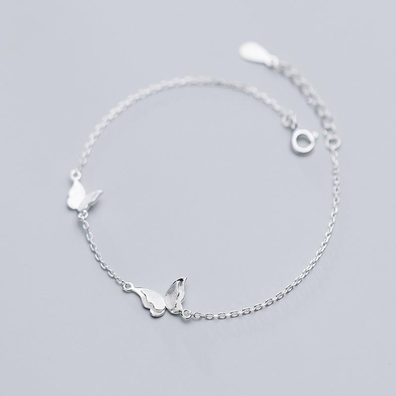 ANENJERY Women'S Fashion Jewelry Sweet Butterfly Necklace+Earrings+Bracelet Jewelry Sets For Women