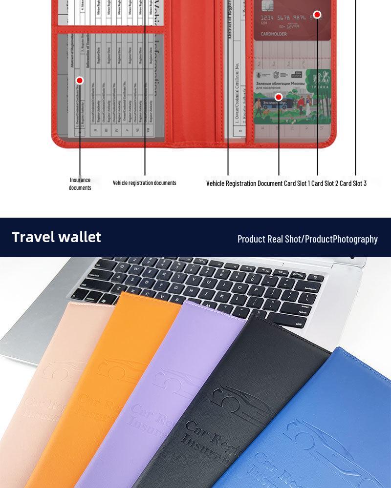 American Driver's License PU Leather Wallet: Car Registration & Insurance Document Holder