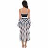 One Piece Swimsuit with Adjustable Straps and Belted Waist Plus Sheer Chiffon Polka Dot Cover Up for Women Beachwear Set