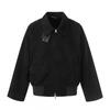 Unisex Oversized Relaxed Fit Cotton Barn Jacket With Distressed Texture Flip Collar Short Wide Workwear Style