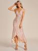 Ever-Pretty Women's Sleeveless Bodycon V-Neck Asymmetrical Hem Sequin Ankle Length Cocktail Dress