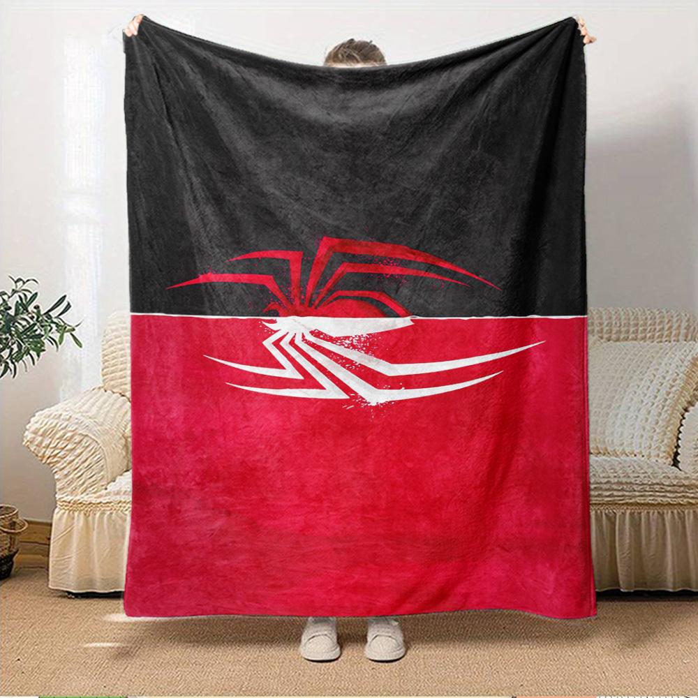 1pc flannel spiderman pattern small bed blanket, suitable for sofa blanket, unique design gift, home decoration essential,