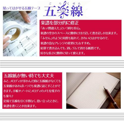 TOPPAN x Aria "Staff Tape, Gorakusen Tape x 2 Packs, Widths 12mm, 15mm, 20mm" Peel-and-stick staff masking tape, Made in Japan, Utility Model Register