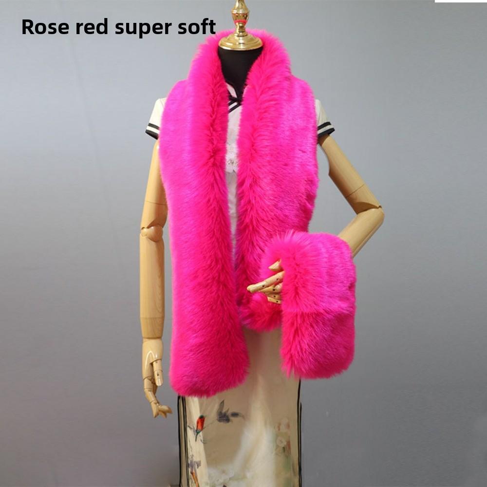 Herbst und Winter Imitat Pelzkragen Imitat Fuchspelz Waschbärpelz Schal Verlängert Dick Schal Warmer Schal Schal Pelzkragen