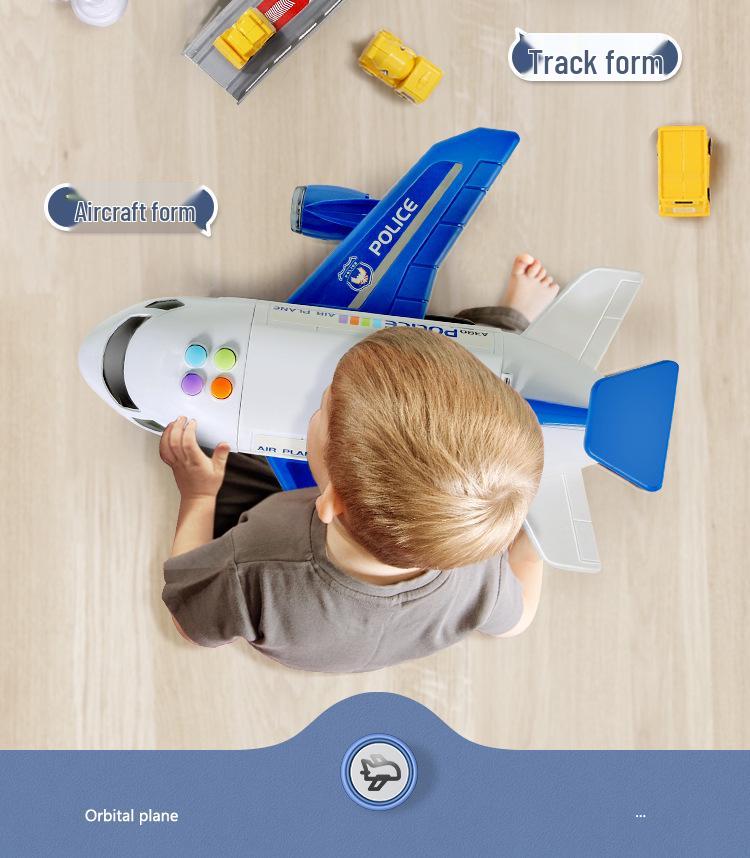 Children's Inertial Toy Car Set with Airplane and Music