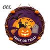 Ghost Wall Ornament Vintage Wooden Halloween Welcome Door Hanger, Pumpkin Skull Witch Farmhouse Hanger Sign, Hanging Decor for Front Porch Decoration