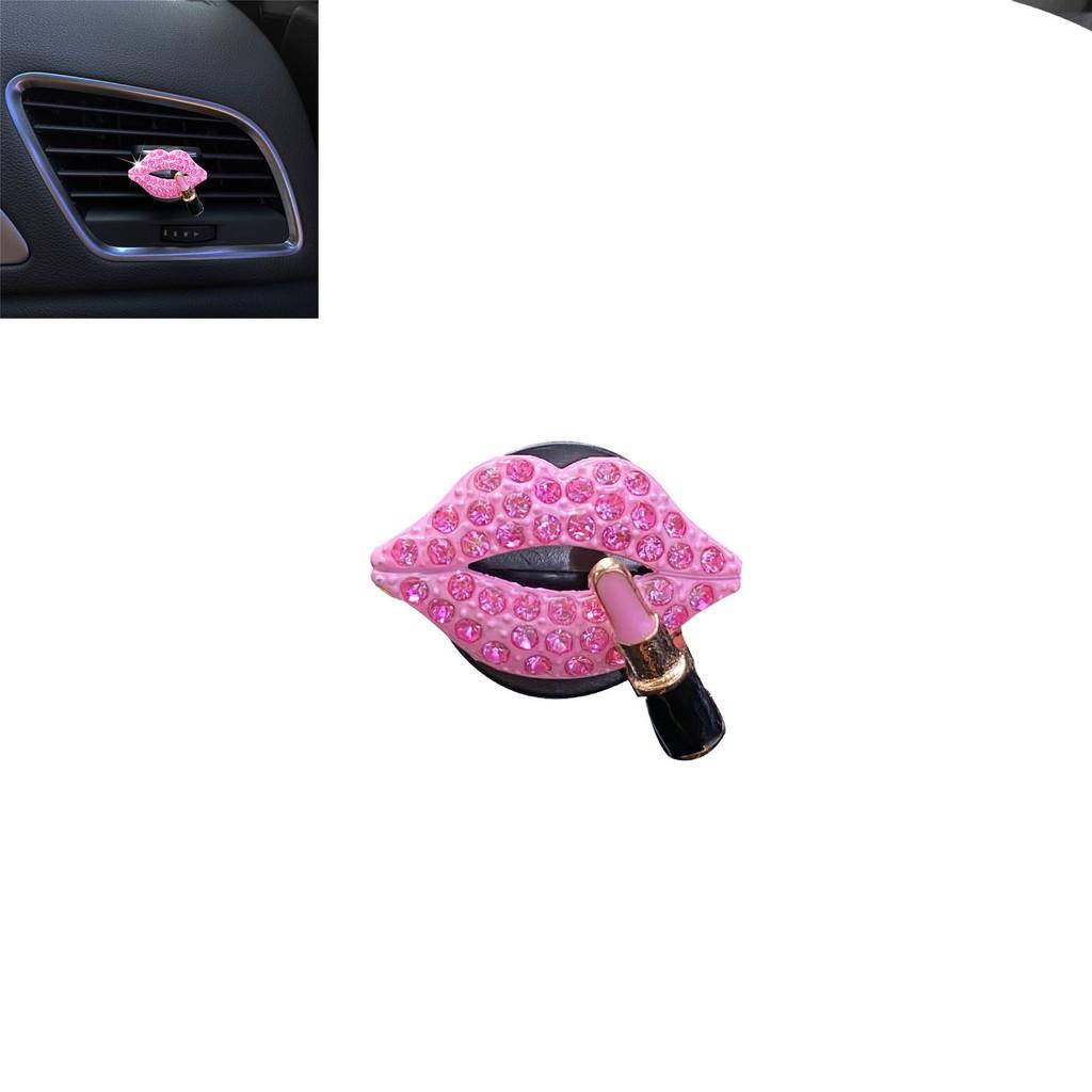 Full Diamond Lips Car Air Vent Perfume Clip Sexy Lipstick Aromatherapy Decoration