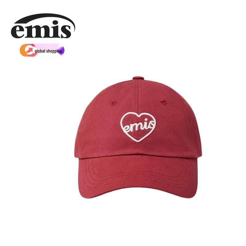 

Korea Emis2025 New Love Sweet Style Embroidered Baseball Cap for Women, Large Head Circumference, Face Slimming Design [Head Circumference 52-61] Complete Labels