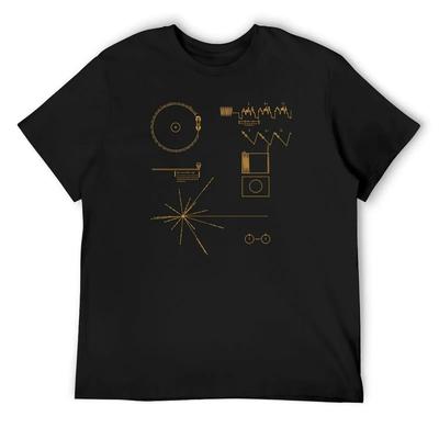 T-shirt Voyager Golden Record topping T-shirt personnalisé Chemisier t-shirts archive bleue pour hommes