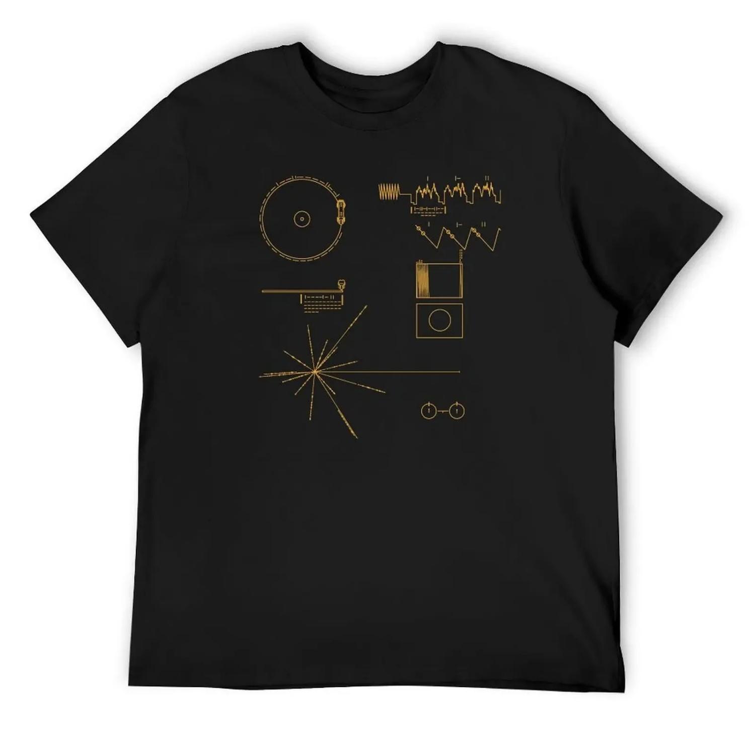 

Voyager Golden Record T-Shirt topping Personalized t-shirt Blouse blue archive t shirts for men XXXXXL чорний